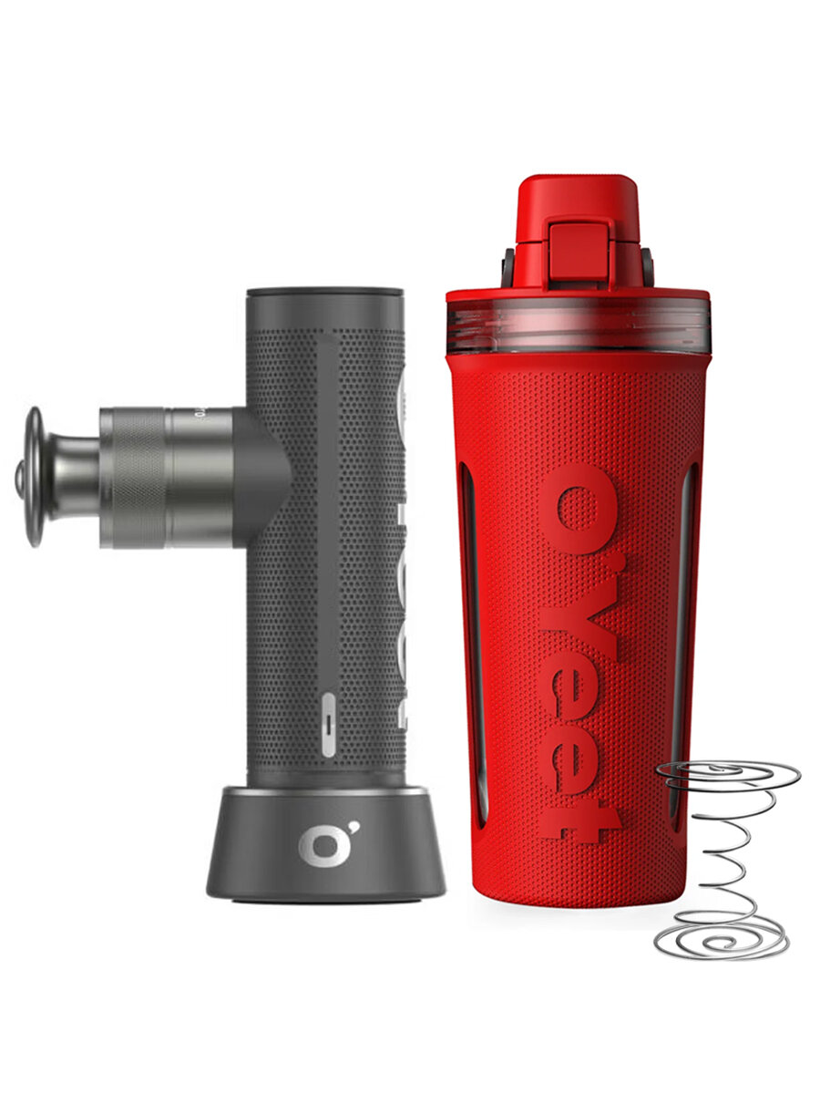 Набор для фитнеса O'Yeet Перкуссионный массажер NEX PRO 2 + Шейкер Shaker Bottle (красный)