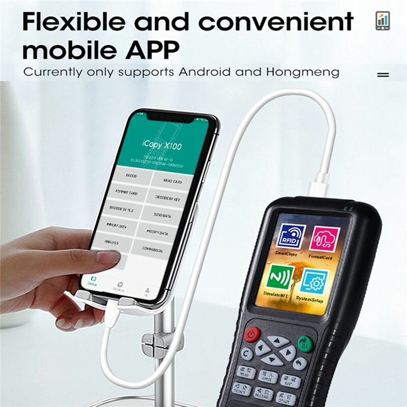 (F Z) Копир RFID с функцией полного декодирования Ключ смарт-карты NFC IC ID Дубликатор Считыватель Писатель