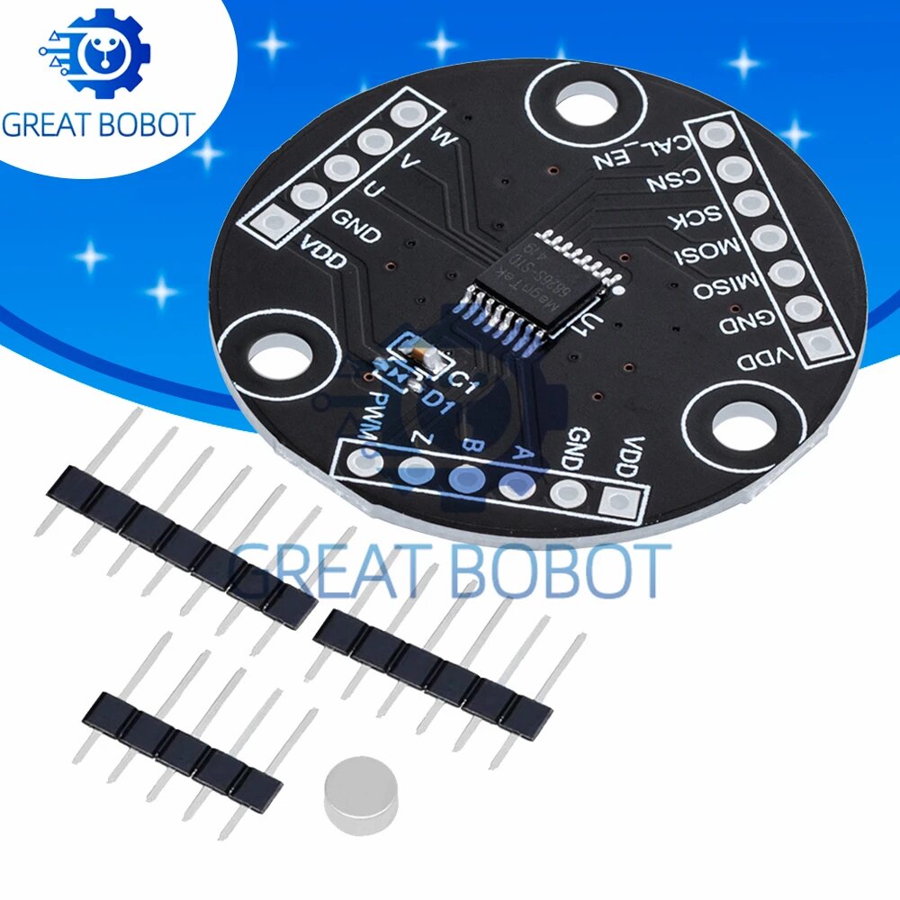 MT6826S Высокоточный высокоскоростной магнитный энкодер Модуль датчика измерения угла магнитной индукции для Arduino