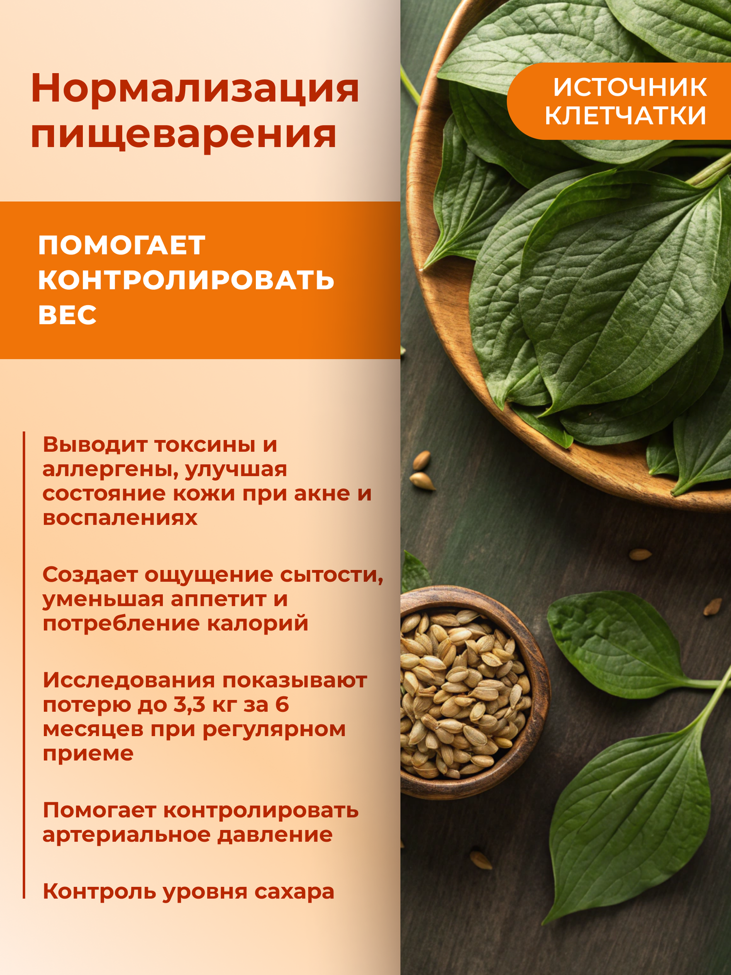 Псиллиум шелуха семян подорожника БАД / 90 капсул очищение организма, детокс — фото 1