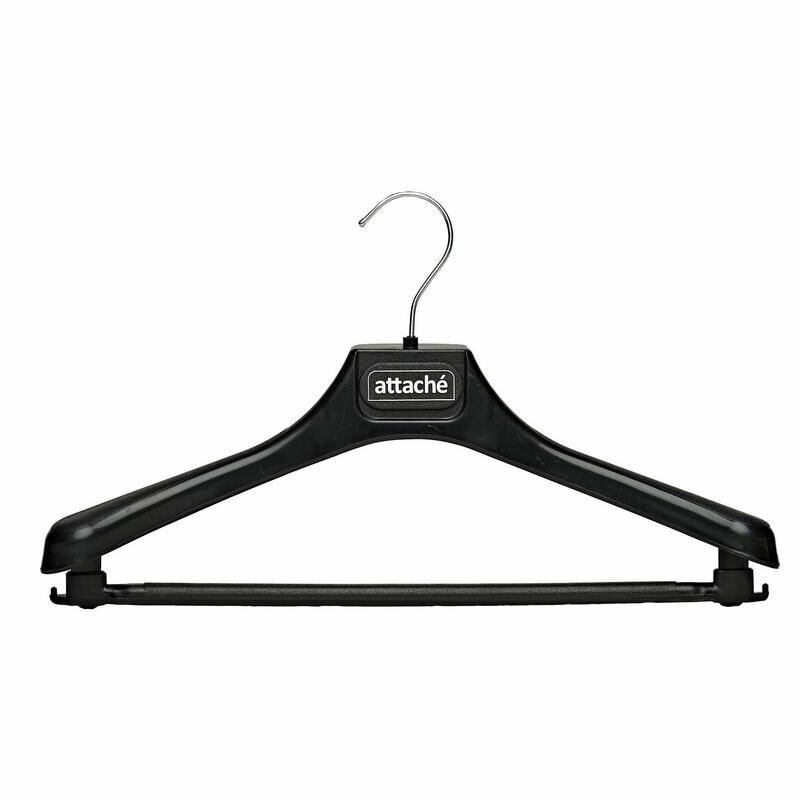 Вешалка-плечики анатомическая Attache С039 съемная перекладина черная (размер 44-46)