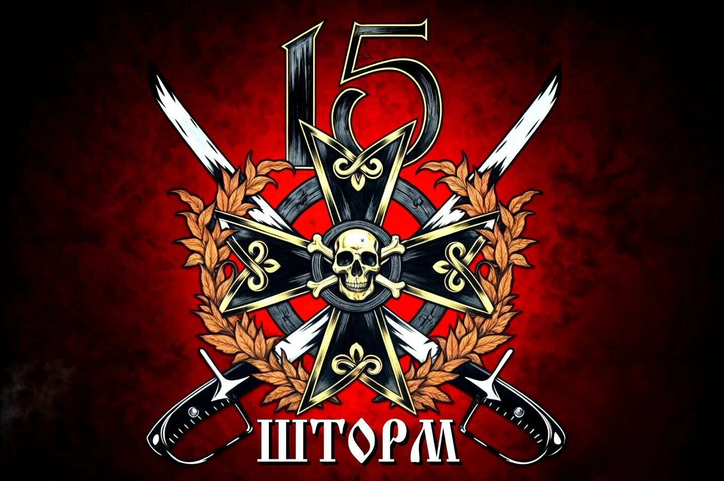 Флаг Шторм черные гусары / Шторм черные гусары / полиэфирный шелк / размер 90х135 см