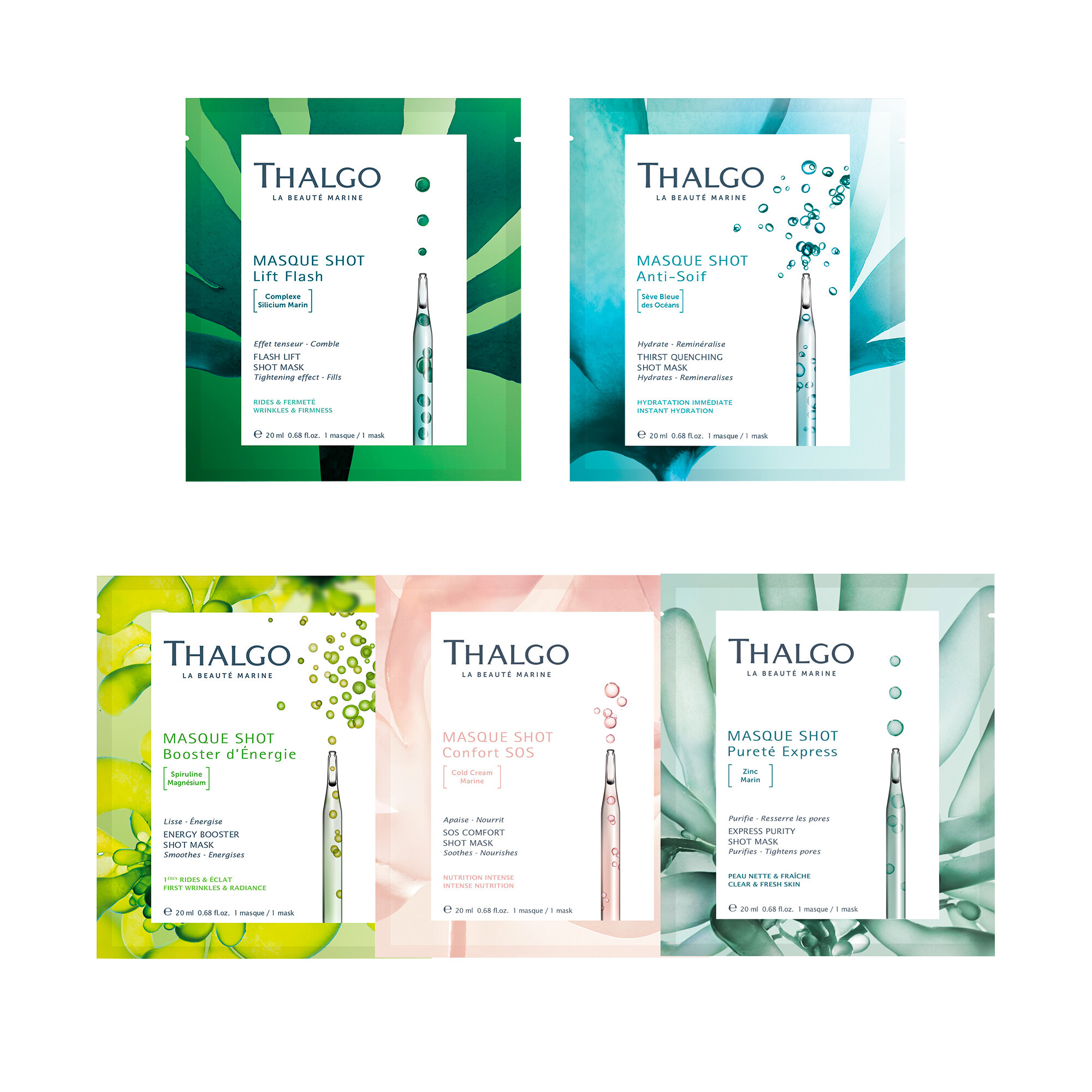 THALGO COSMETIC Набор «Дорожный бар для лица»: комплект экспресс-масок