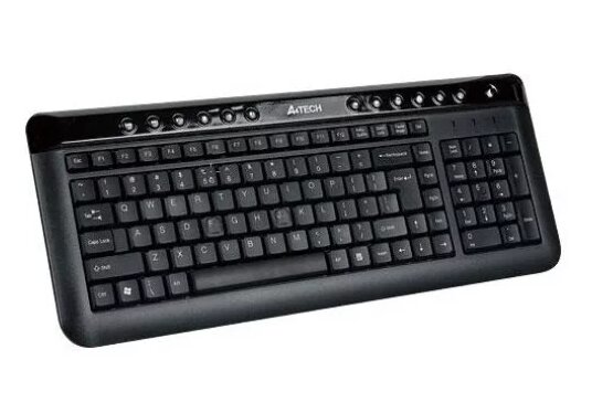 Клавиатура проводная A4tech KLS-41 черная мультимедийная разъем ps/2 черная — фото 1