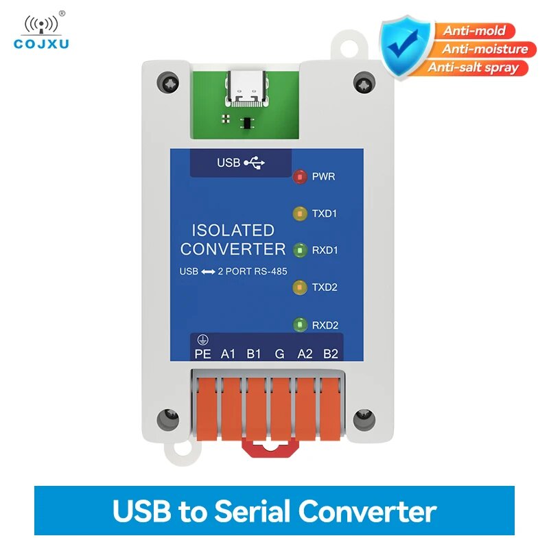 Конвертер USB-C COJXU E810-U21CS 2 порта USB в RS-485