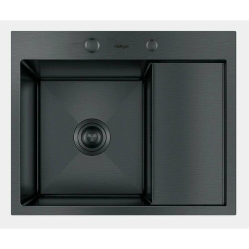 фото Мойка для кухни hoffger 5848l black (чаша слева)