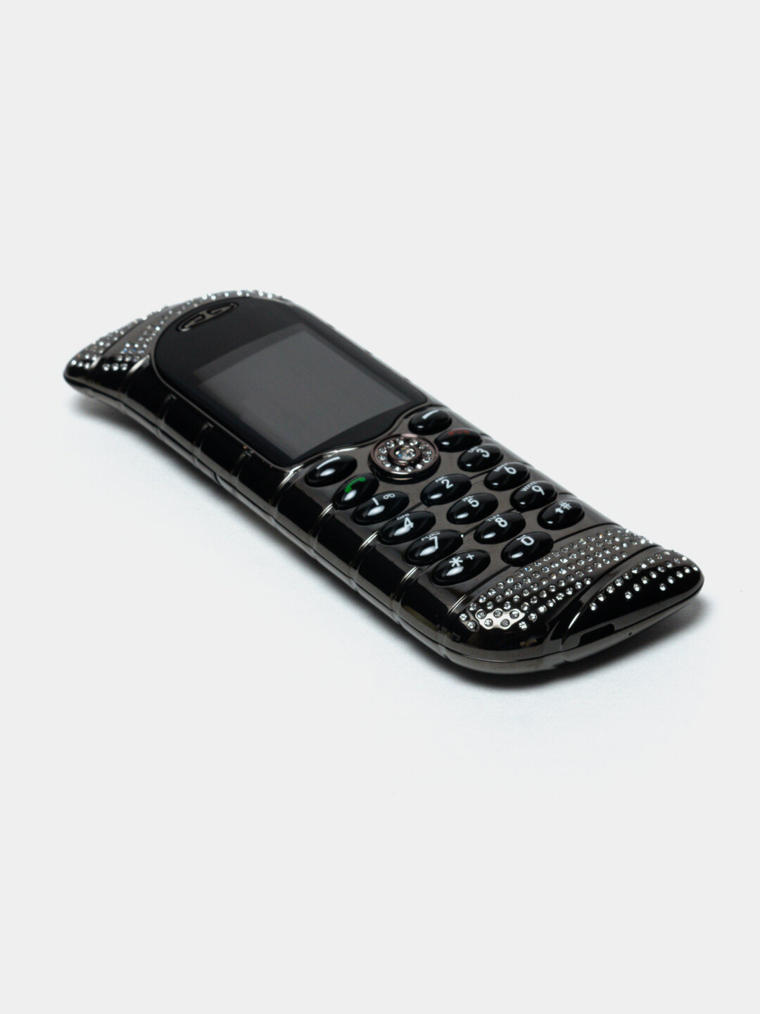 Телефон Goldvish Le Million (Model V7), кнопочный, с отделкой под черное серебро и бриллианты, 2 SIM