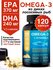 Омега 3 EPA & DHA & ALA 1000 мг 120 капсул дикий лосось, Omega 35...