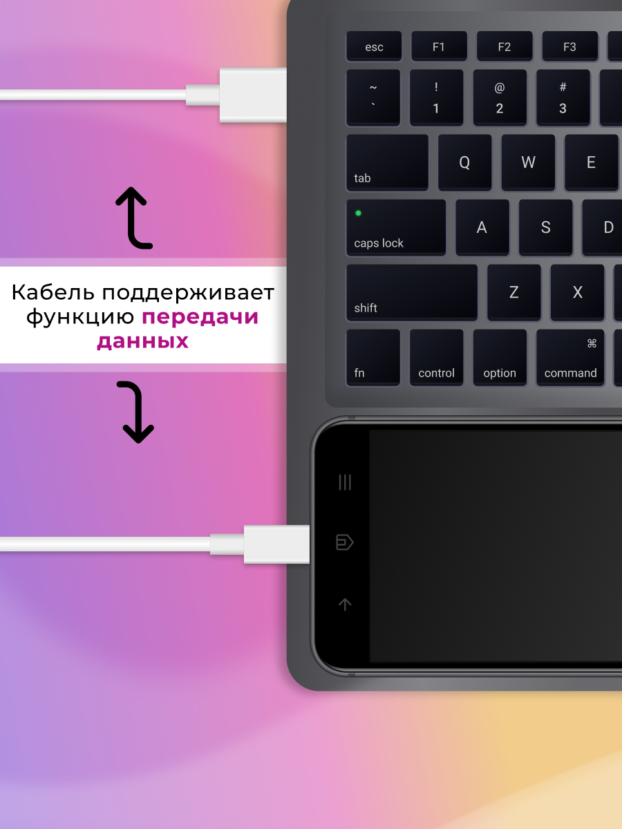 Кабель Micro USB для зарядки телефона, наушников, планшета Android/ Провод Микро Юсб для Андроид / 1 метр — фото 1