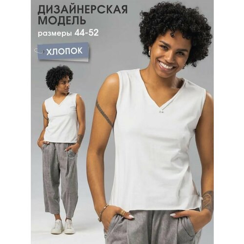 фото Топ спортивный lk urban dress летняя коллекция, 1 шт., размер 44, молочный