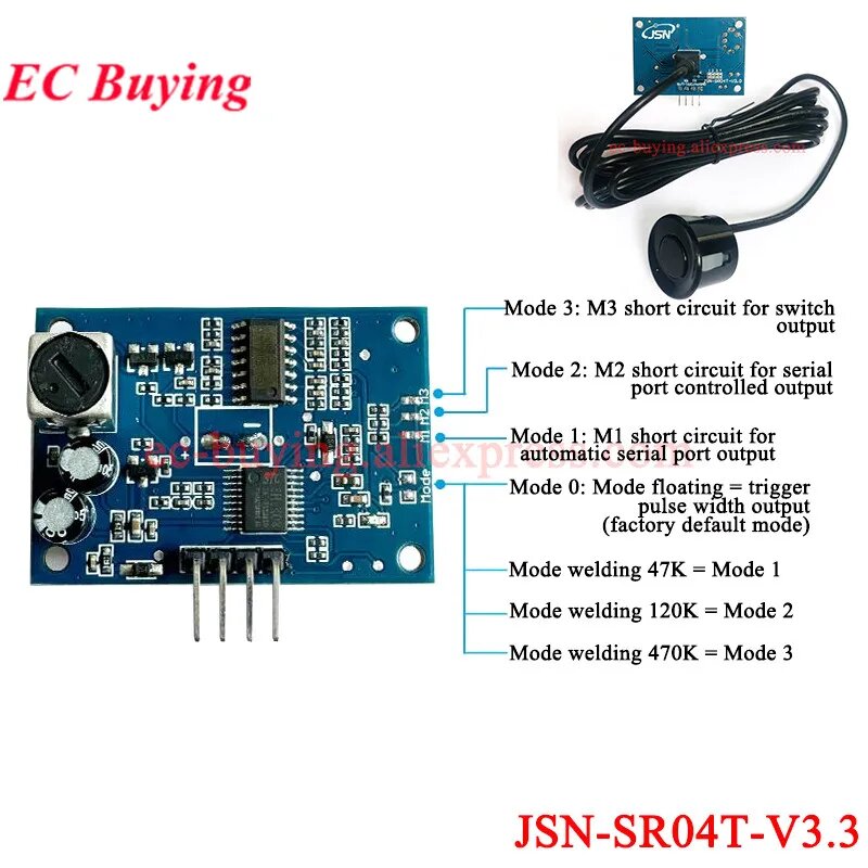 Водонепроницаемый ультразвуковой датчик JSN-SR04T 3.0 для Arduino