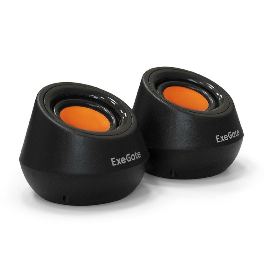 EXEGATE Колонки EX287060RUS Акустическая система 2.0 Disco 130 питание USB, 2х3Вт 6 Вт RMS , 100-20000Гц, черный оранжевый