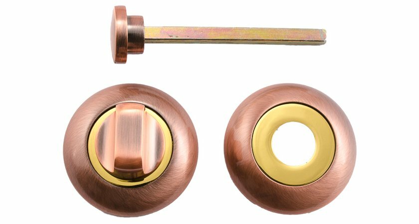 Завертка ONYX Lux WC AC GP накладная врезная цинковый сплав круглая цвет старая медь