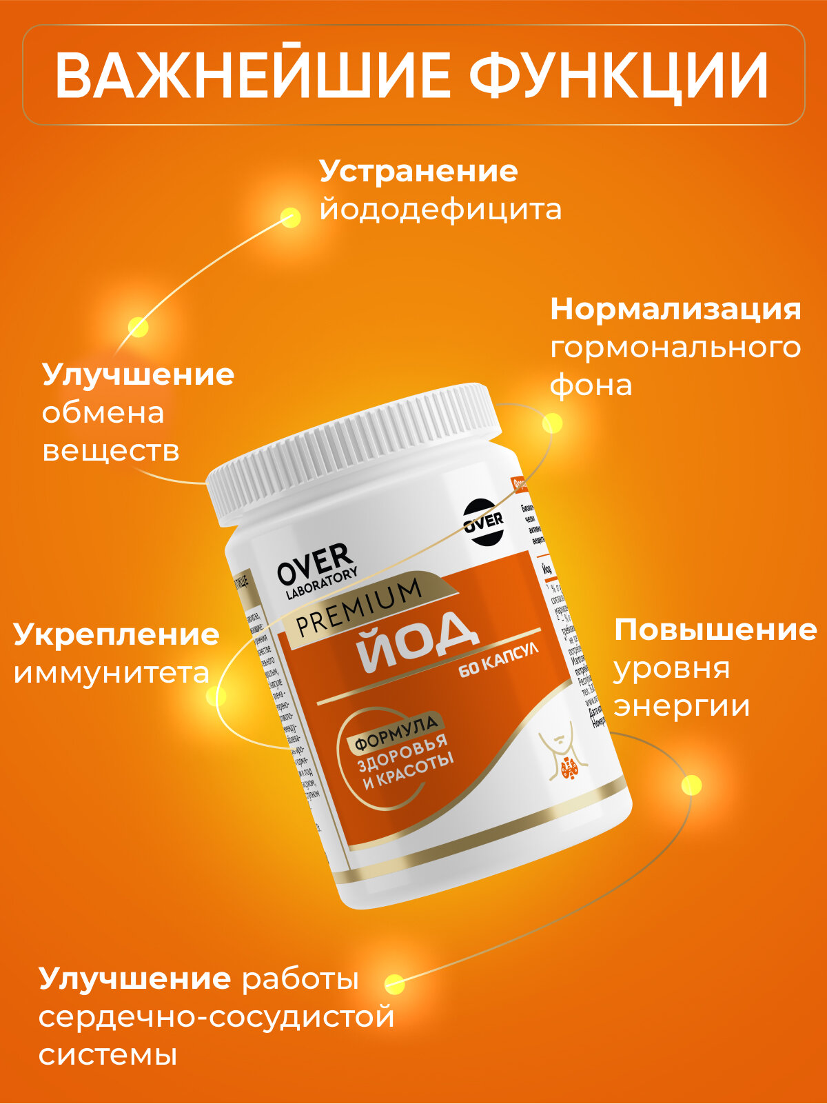Картинки Йод, витамины для щитовидной железы, для иммунитета, 60 капсул