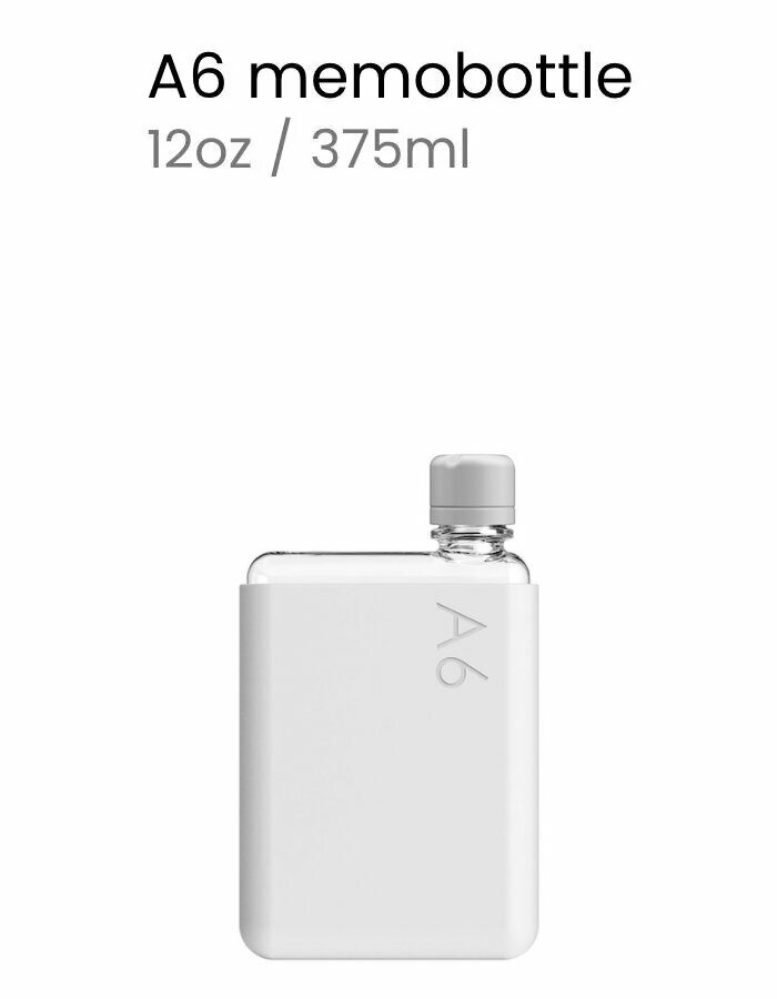 Бутылка с силиконовым чехлом Memobottle A6, серый