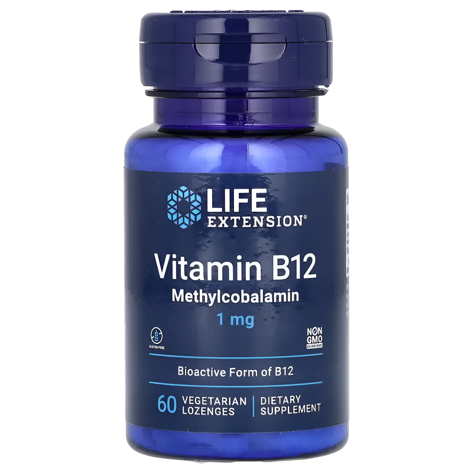 Life Extension, витамин B12, метилкобаламин, 1 мг, 60 вегетарианских пастилок