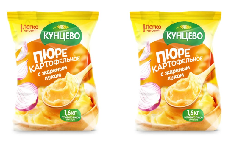 Кунцево Картофельное пюре, с жареным луком, 240 г 2шт