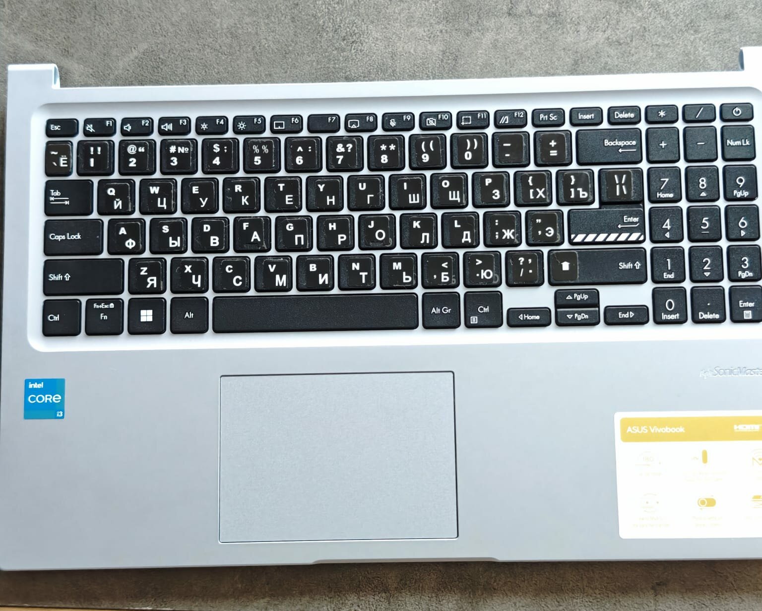 Топкейс - клавиатура ASUS Vivobook X1502ZA / VA / X1503Z (15,6") / Корпус в сборе с клавиатурой и поддоном