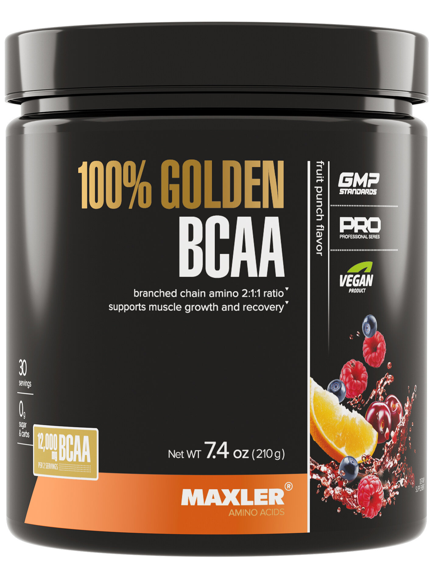 Незаменимые аминокислоты Maxler 100 Golden BCAA  210 г фруктовый пунш