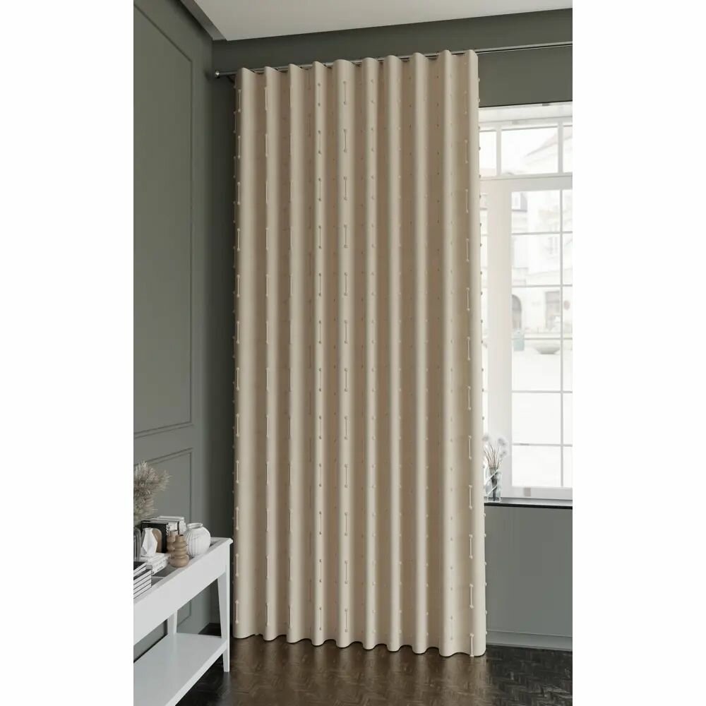 Штора на ленте Даниэла 200x280 см цвет бежевый