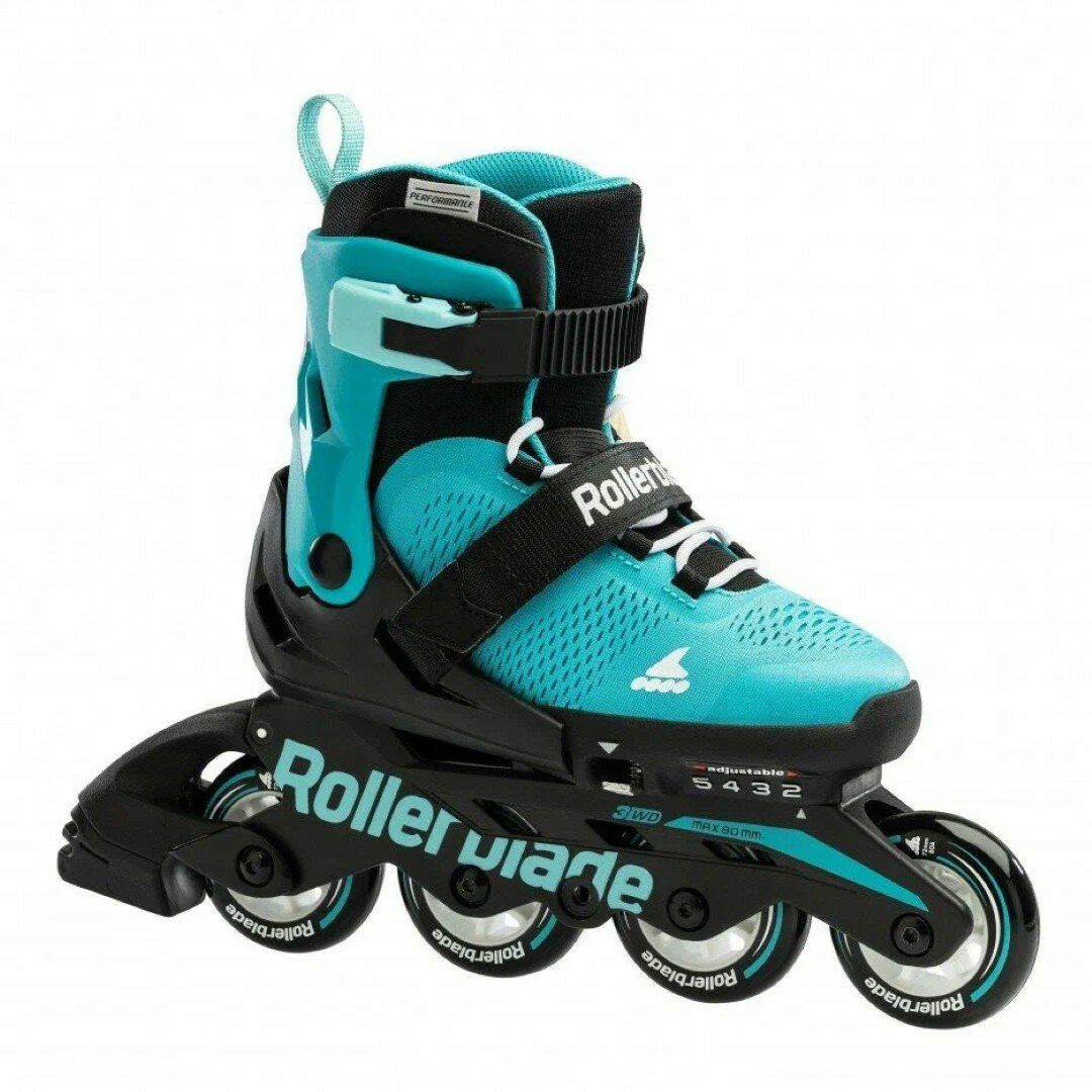 Детские раздвижные ролики Rollerblade Microblade - Aqua/Black р. 33-36.5