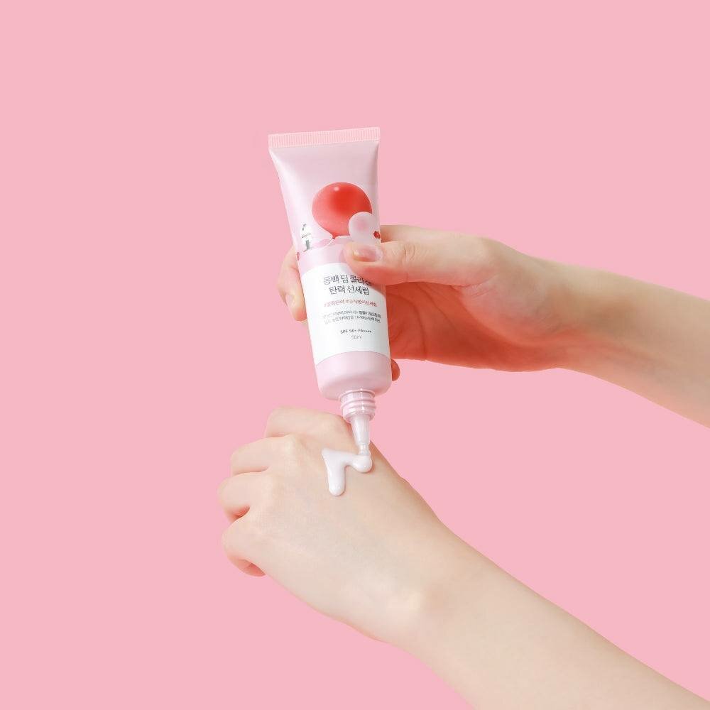 Round Lab Camellia Deep Collagen Firming Sun Serum SPF50+ PA++++ Солнцезащитная сыворотка с коллагеном и камелией