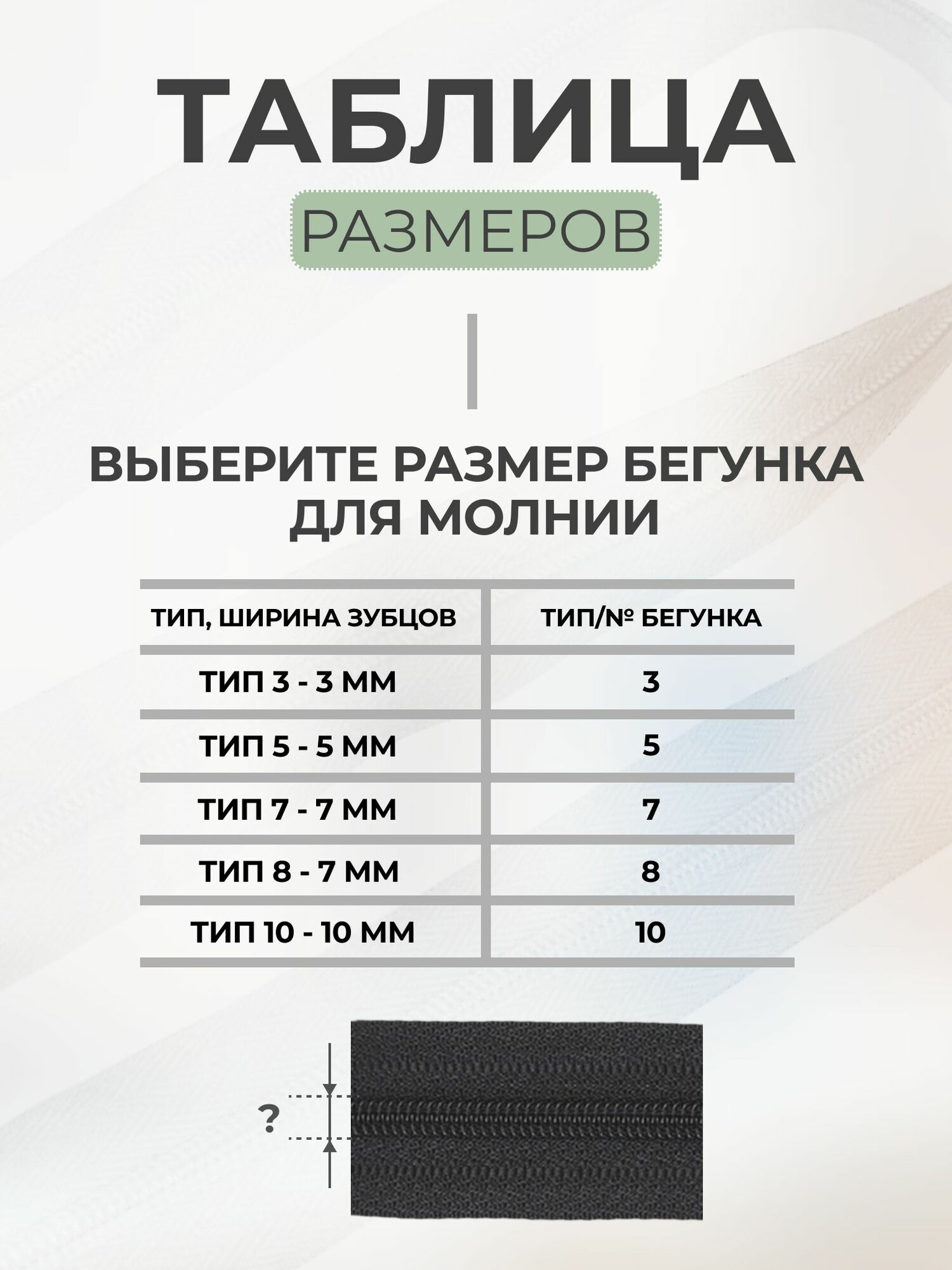 Рулонная витая молния тип 10 длина 10 метров + бегунок-слайдер черный 10 шт, черный — фото 1