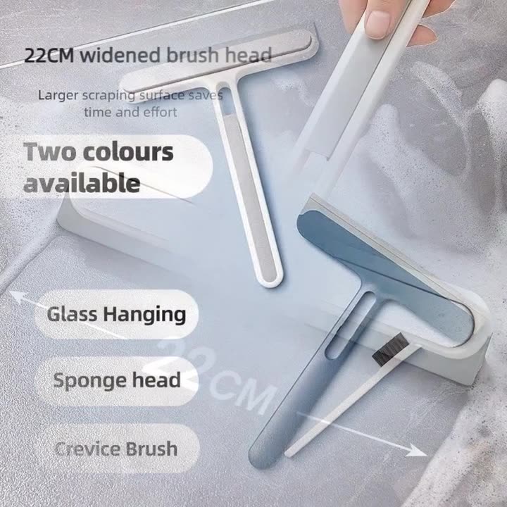 Картинки Xiami Youpin силиконовый стеклоочиститель Mijia для чистки окон, очиститель для ванной комнаты, щетка для чистки душевой коробки, двухсторонний дворник, домашние инструменты, Blue