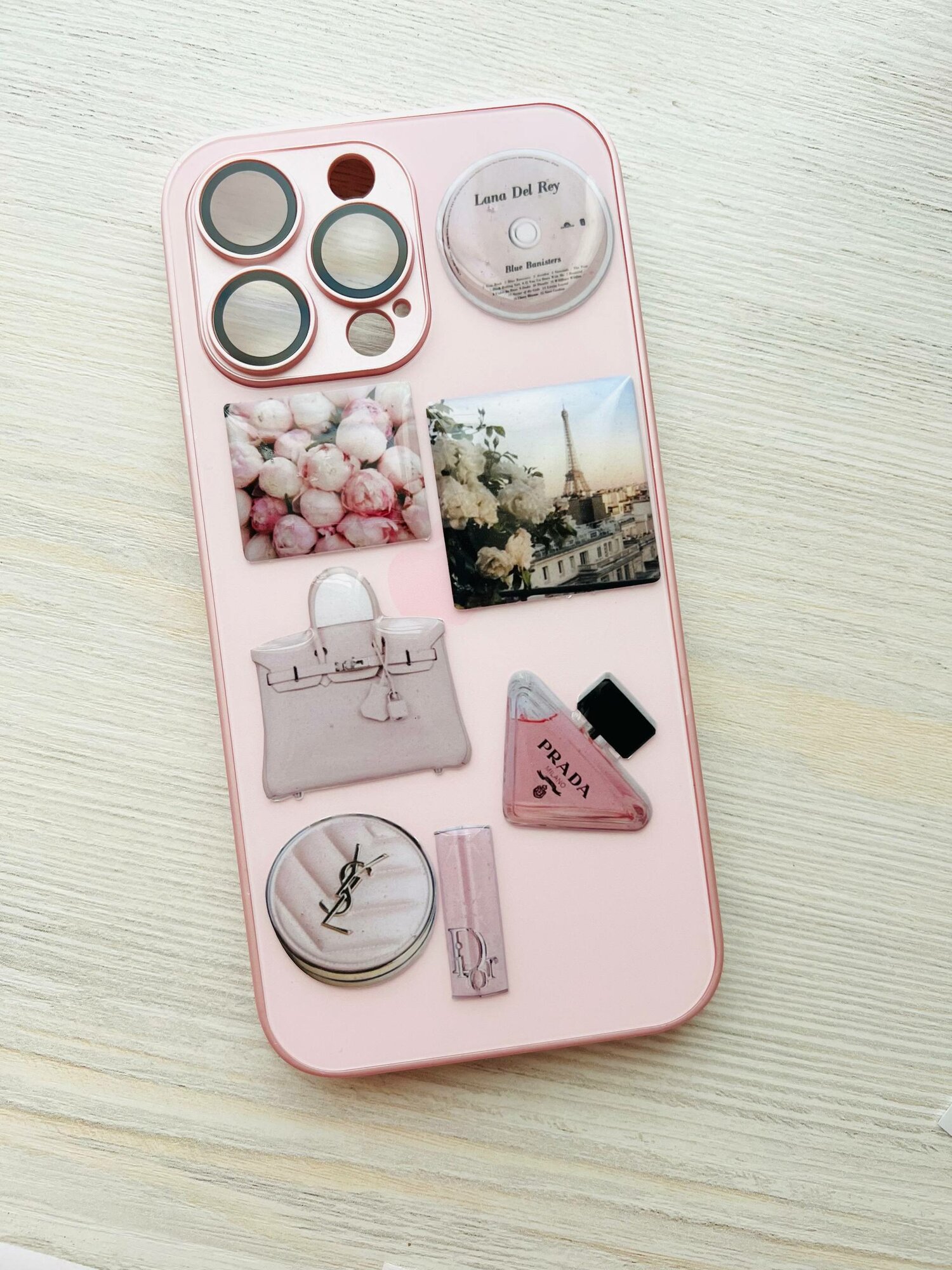 3D Стикеры наклейки на телефон, планшет, набор 9 "Pink Paris" — фото 1