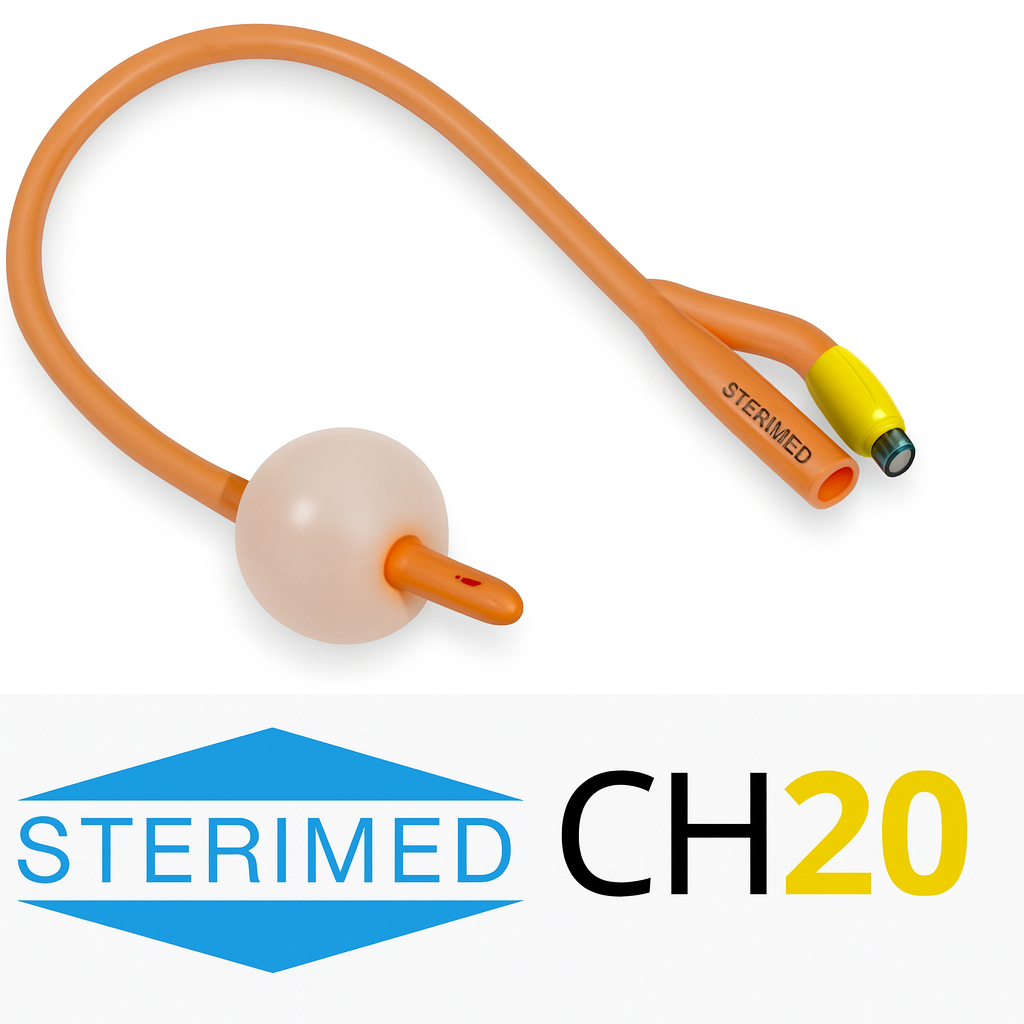 Катетер фолея Sterimed 2х ходовой размер СН 20 длина 40 см желтый