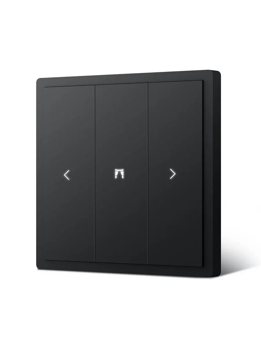 Умный выключатель Zigbee черный горизонтальный для штор, ворот — фото 1