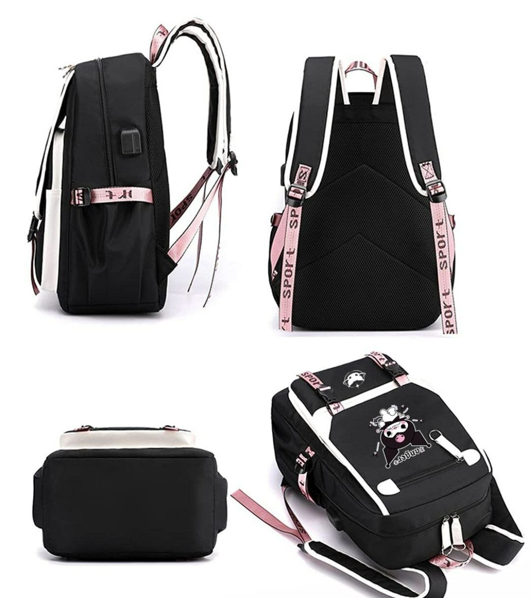 Рюкзак детский сумка лабубу зимомо с отсеками для наушников и power bank 29*46см — фото 1