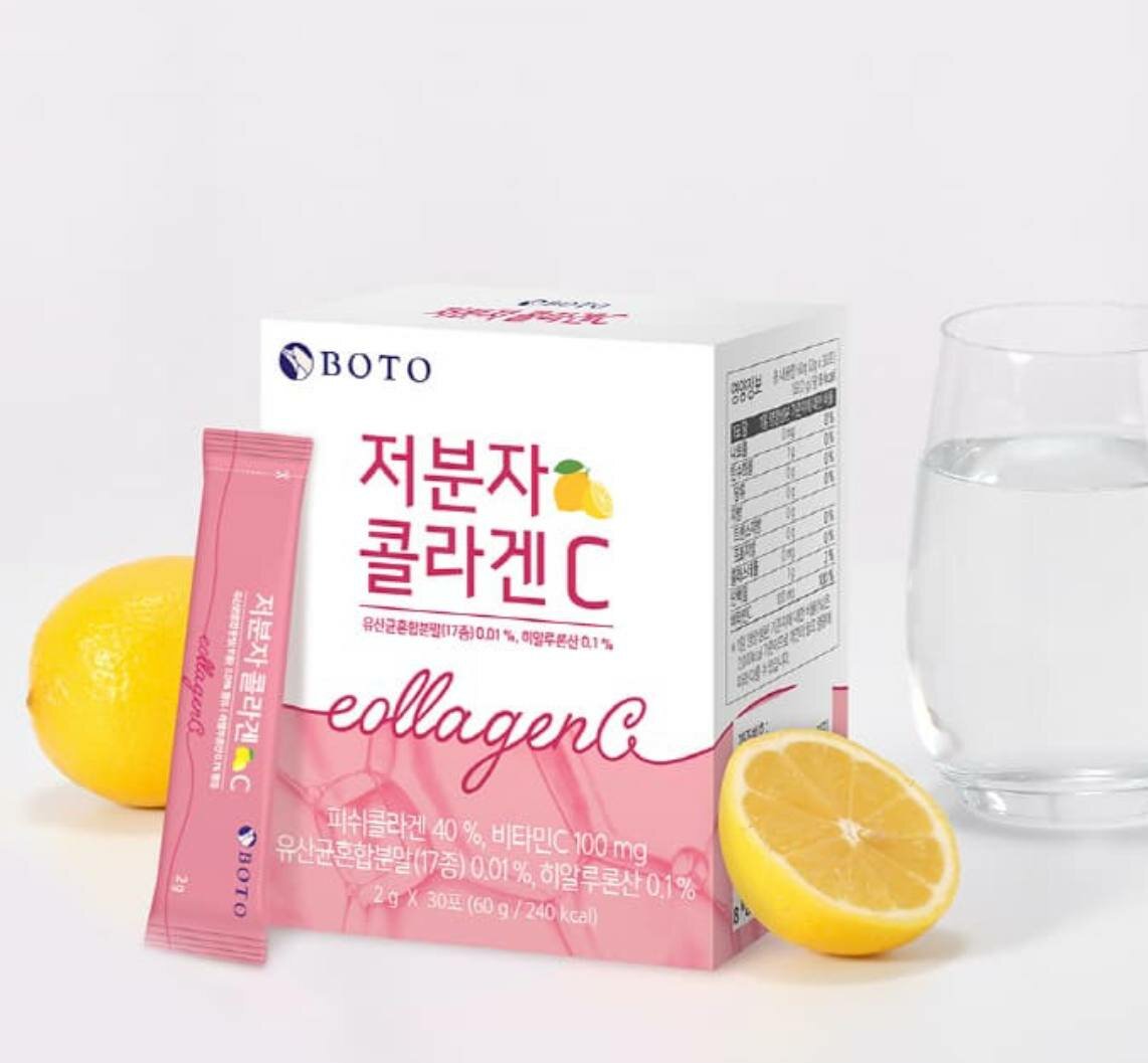 Аминокислотный комплекс BOTO "Low Molecular Collagen + Vitamin C", 60г, лимон, 30 шт