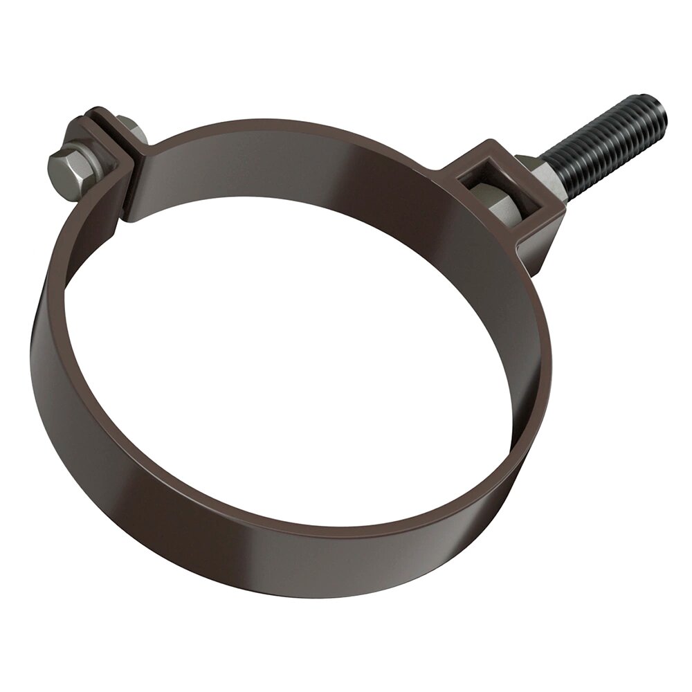 Хомут водосточной трубы технониколь 82мм крепление 140 мм темно-коричневый RAL 8019