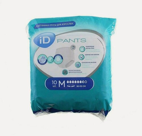 Изображение товара Трусы впитывающие iD Pants, M, 80-110 см, 10 шт в упаковке