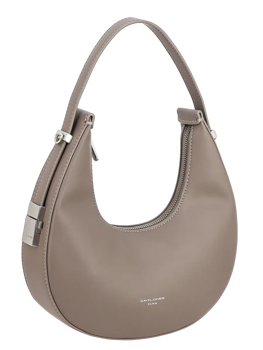 Сумка хобо DAVID JONES, серо-коричневый — фото 1