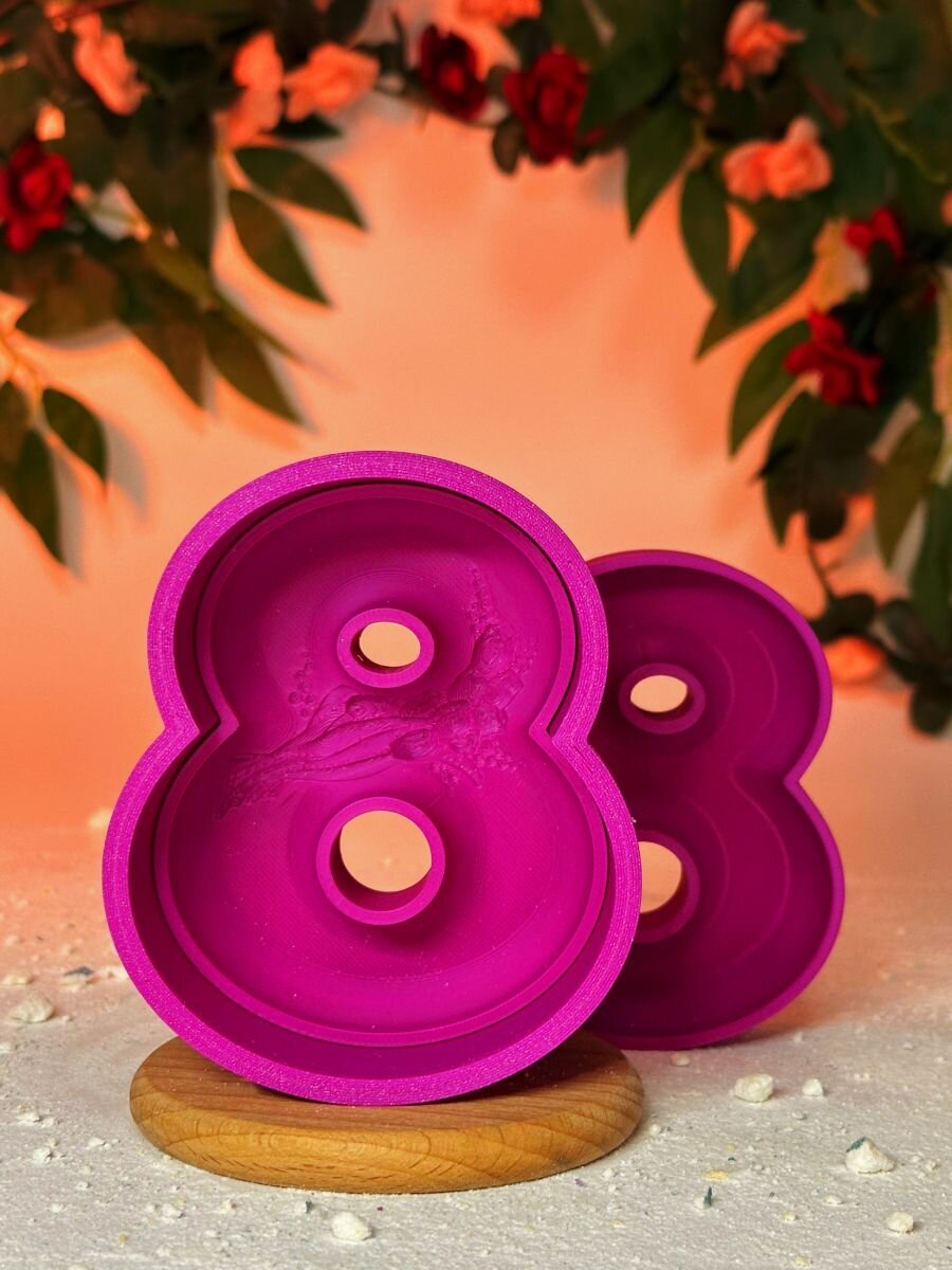 3D форма для бомбочек Восьмерка с тюльпанами — фото 1