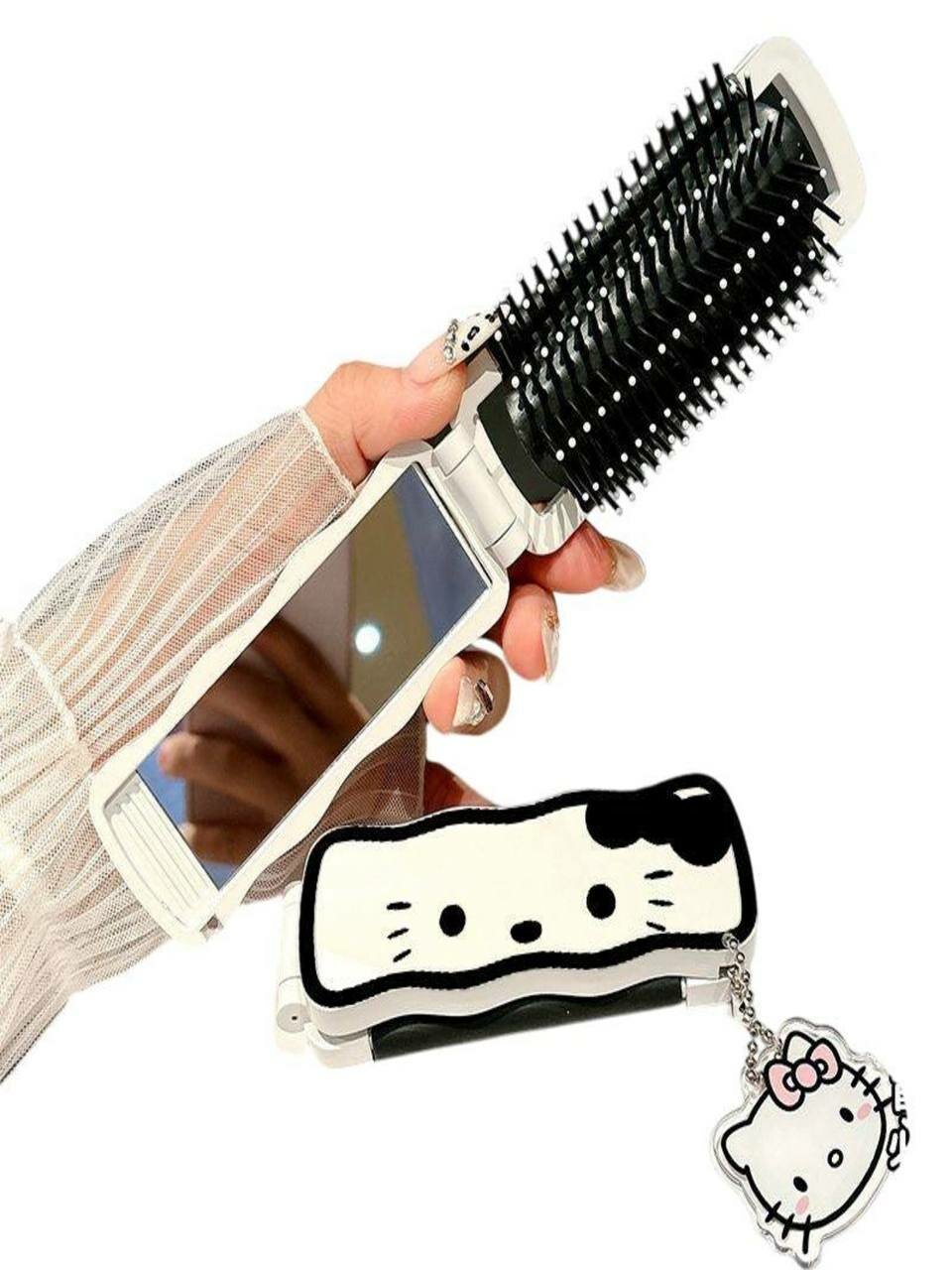 Складная мини-расческа с зеркалом — фото 1