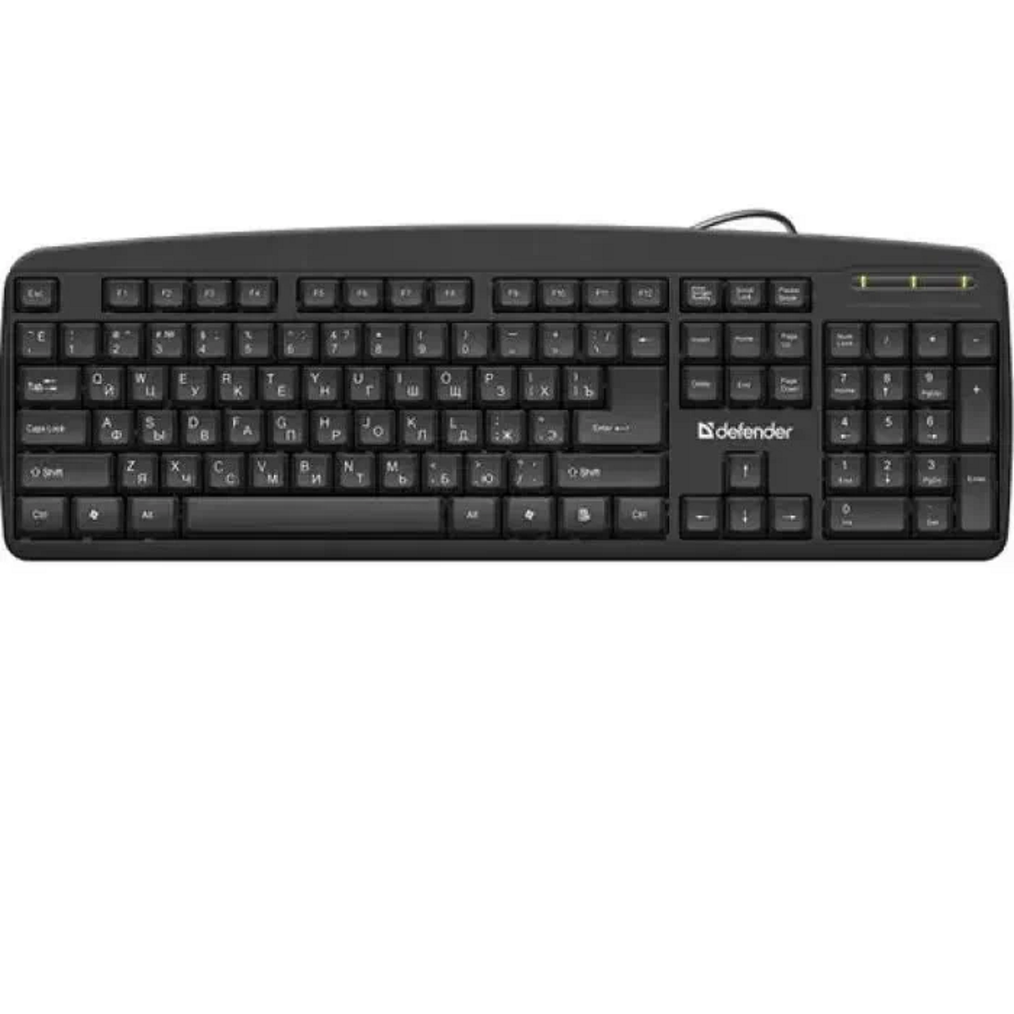 Клавиатура Defender Office HB-910 RU черная 45910 мембранная, клавиш - 104, USB
