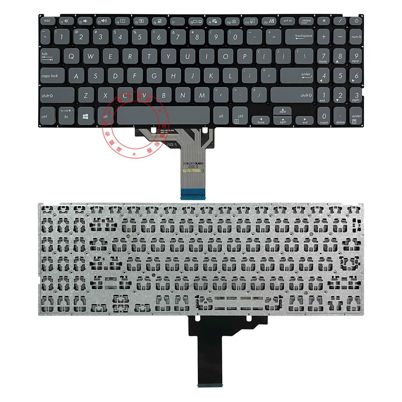 Клавиатура для ноутбука Asus FL8850D M515 V5200E V5200F V5200J X515JA, серая, без подсветки