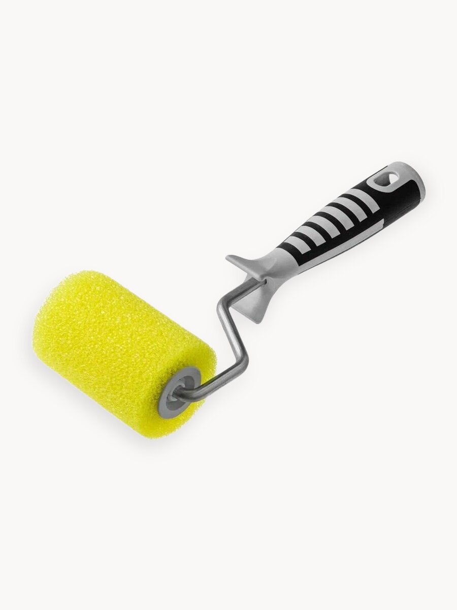 Валик для декорирования, фактура шагрень, ролик 100 мм, структурный поролон 18 мм, кронштейн 8 мм, двухкомпонентная ручка, акор Профи