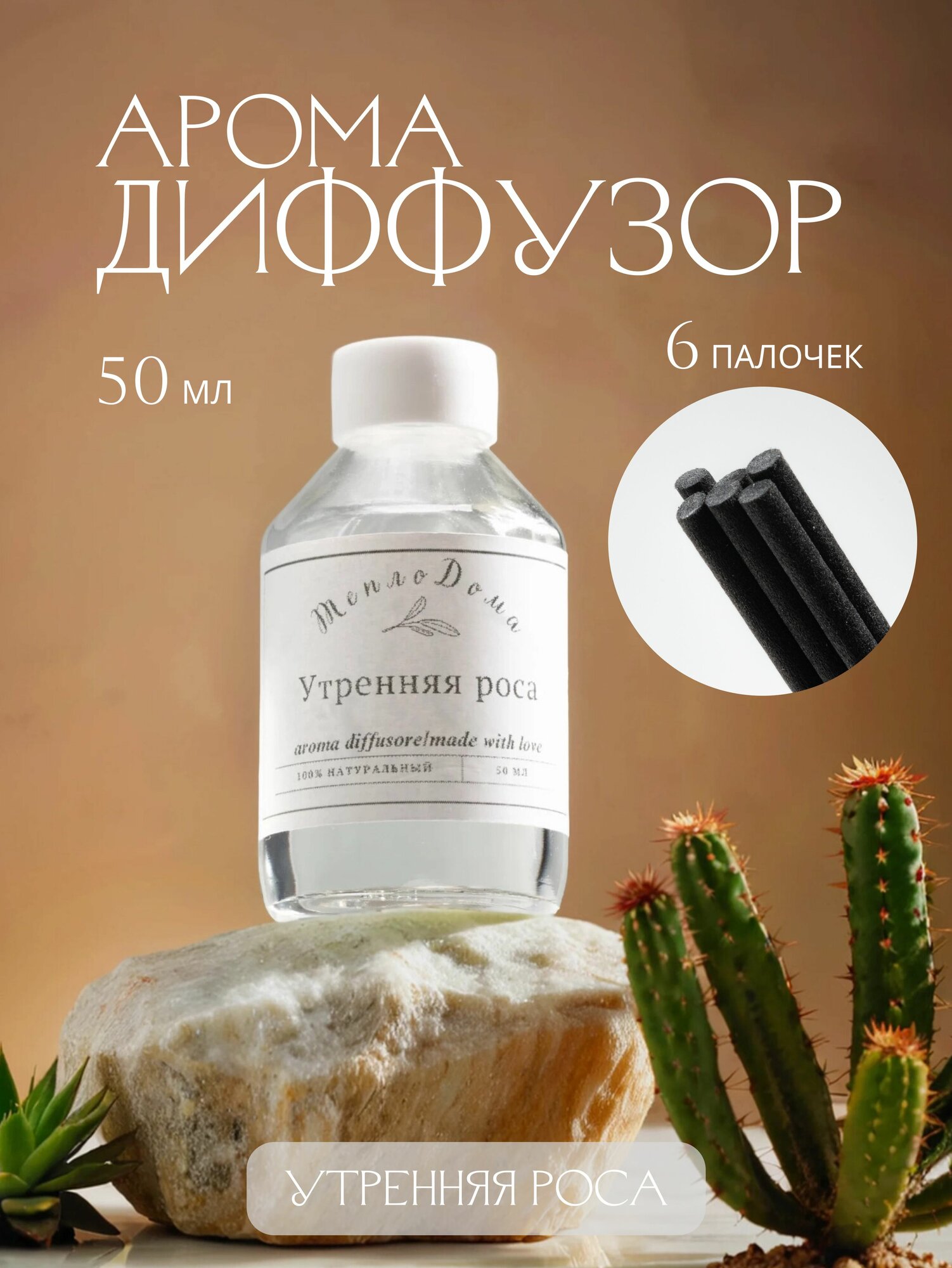 Ароматический диффузор с фибровыми палочками. Аромат для дома 