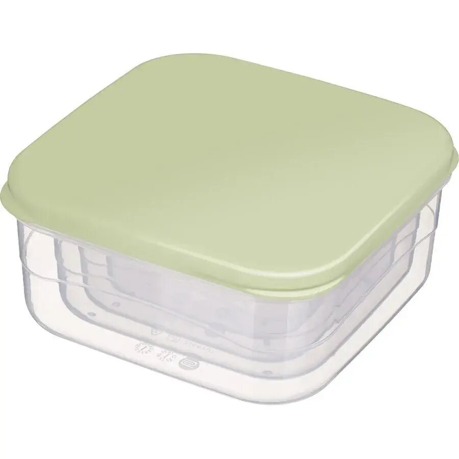 Комплект контейнеров для еды 4 шт. с герметичными крышками 0.3л+0.45л+0.65л+1л пластик зеленый