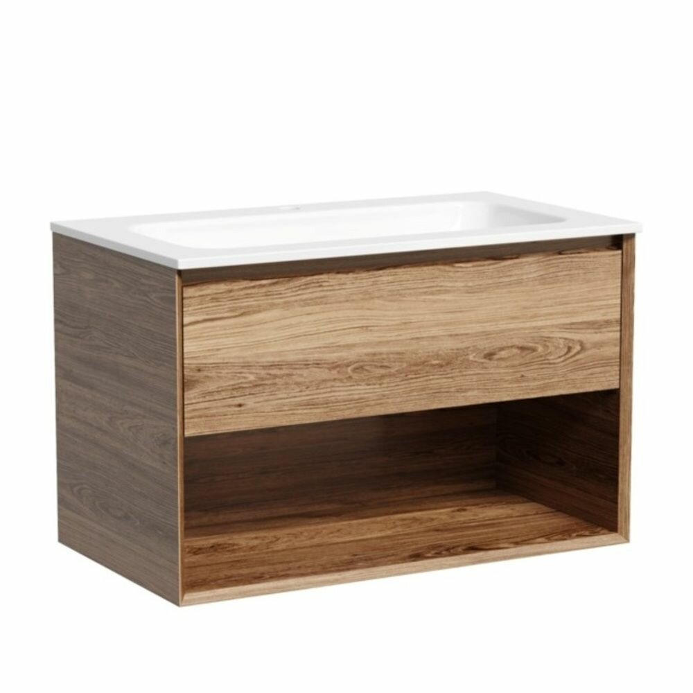 Тумба с раковиной для ванной Sancos Marmi 1.0, 81 см, дуб чарльстон