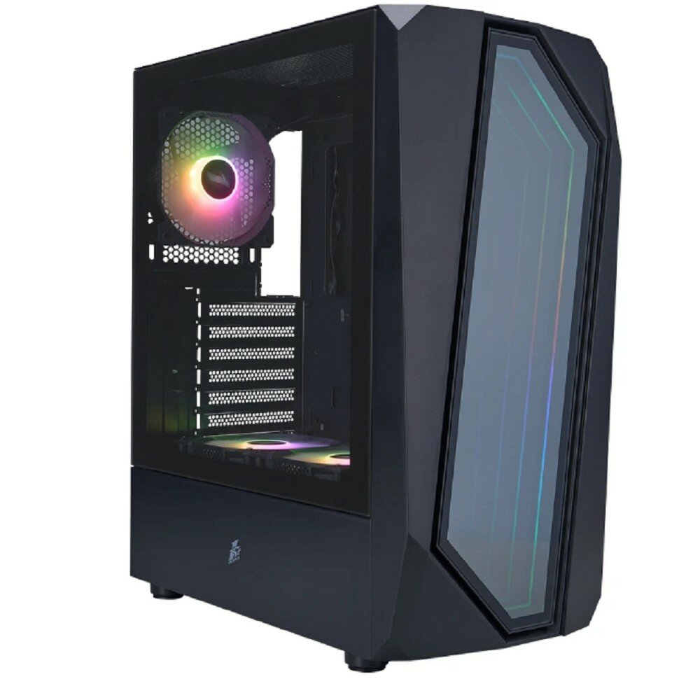 1STPLAYER Корпус INFINITE SPACE IS6 ARGB Black ATX 3x120mm ARGB fans IS6-BK-2F7R-1F7