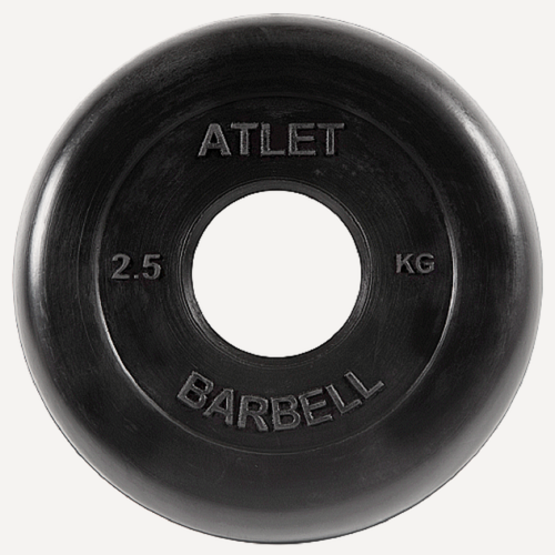 Изображение товара Блины для штанги и гантелей MB Barbell 2,5 кг 51 мм, стальная втулка, черный