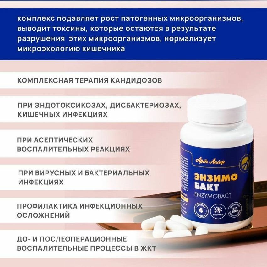 Изображение Энзимобакт Метаболическая детоксикация при дисбиозе и кандидозе