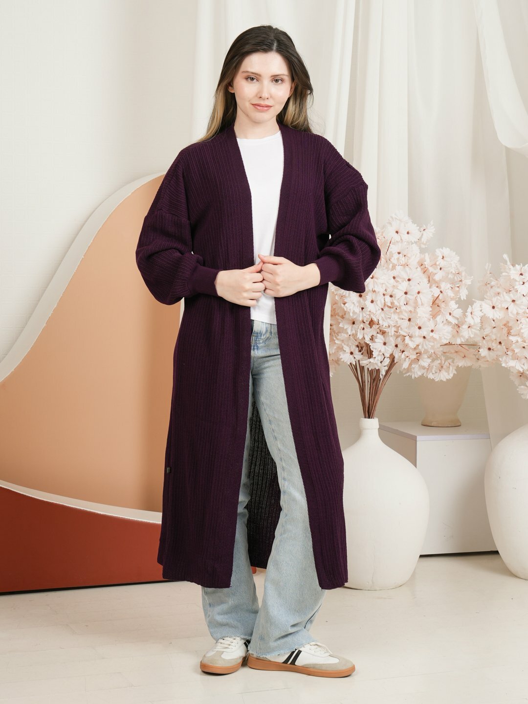 Кардиган Didov TRIKO 2401, размер 44-52/125см, , темно-бордовый