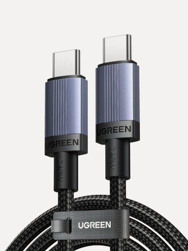 Изображение товара Кабель зарядный UGREEN L532 (65909) USB-C to USB-C PD Fast Charging Cable 240W Max. Длина: 3м. Цвет: серый космос