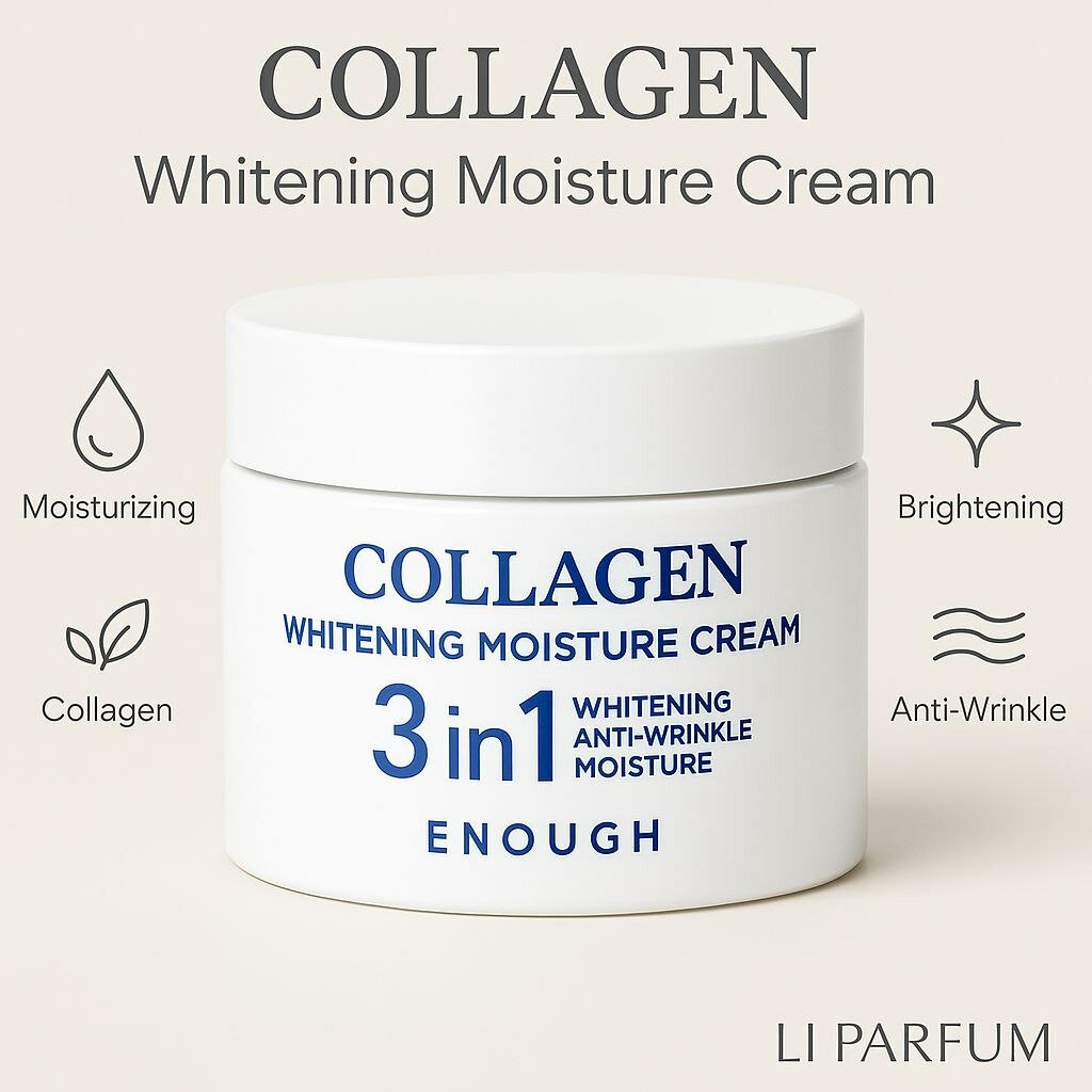 Крем Enough Collagen Whitening Moisture, 3в1, увлажнение, антивозраст, осветление, 50 мл